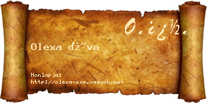 Olexa Éva névjegykártya