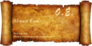 Olexa Éva névjegykártya